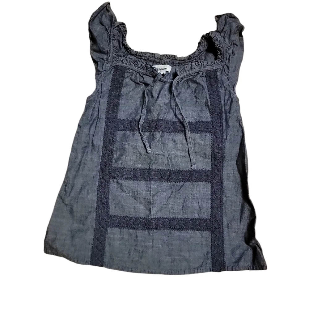 5/$25 Old Navy size small (6-7) blue peasant top